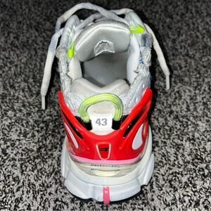 Balenciaga Men's Sneakers - Red, White, Neon Green